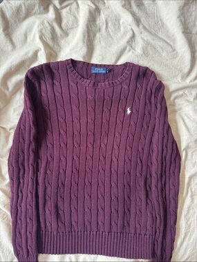 Polo by Ralph Lauren Cable-Knit Crewneck Sweater - Plum
